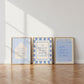 Blue Dorm Art Set of 3 - Trendy Gallery Wall Prints - Digital Print