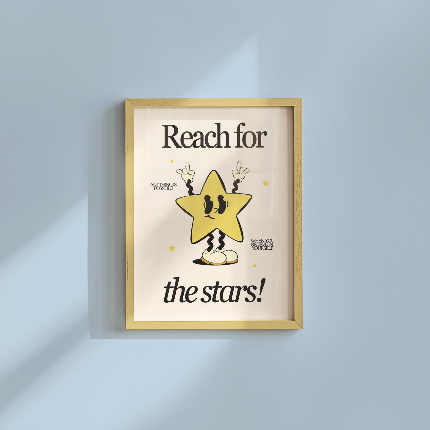 Reach for the Stars — Retro Motivational Classroom Print