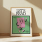 Cute Retro Book Character Classroom Art - Digital Print
