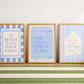 Blue Dorm Art Set of 3 - Trendy Gallery Wall Prints - Digital Print