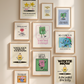 Vintage Retro Mascot Classroom Art Set Of 10 - Digital Print