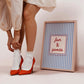 Blue Striped Art Print with quote " Fun & games"