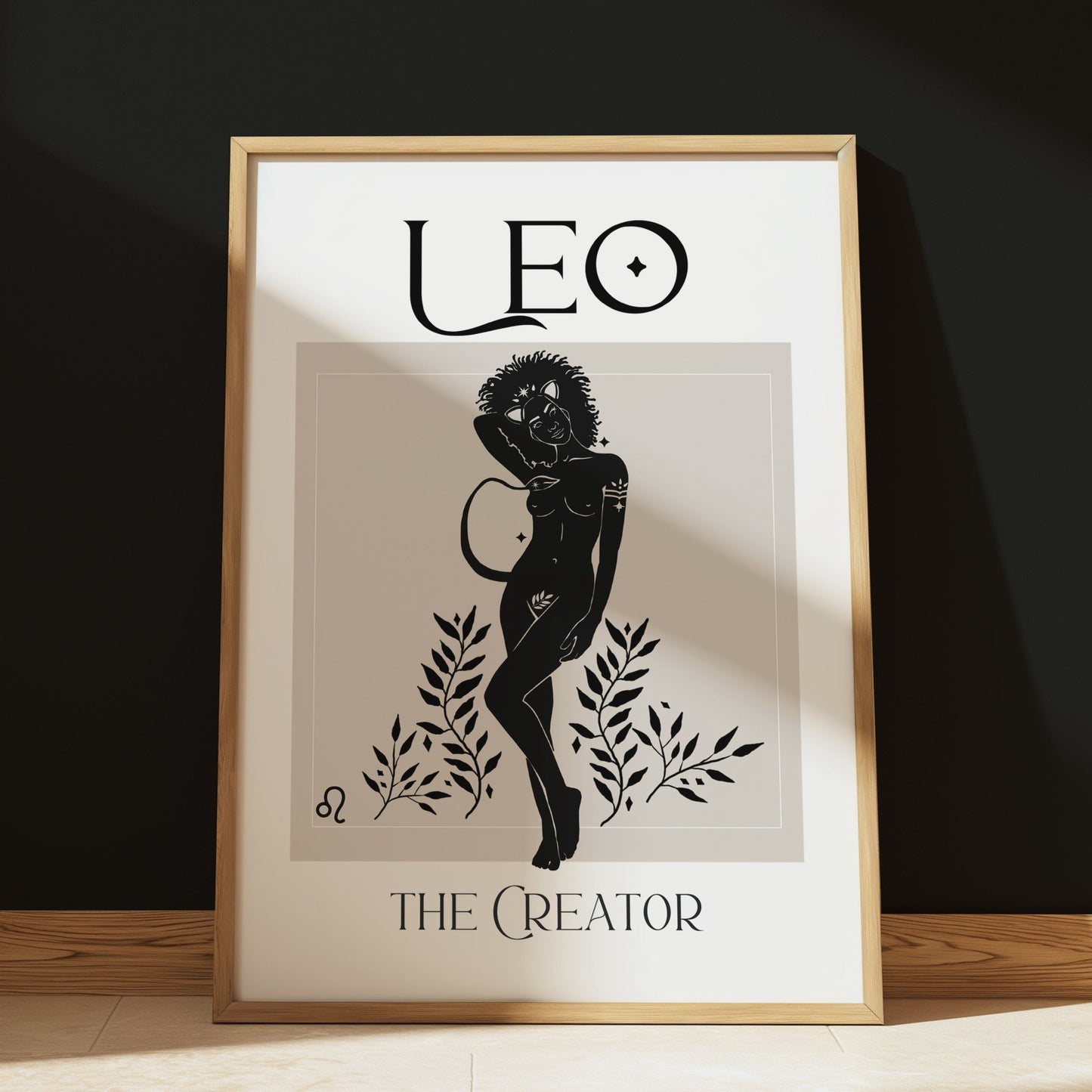 Zodiac Leo Goddess Wall Art Print, Sun Sign Art