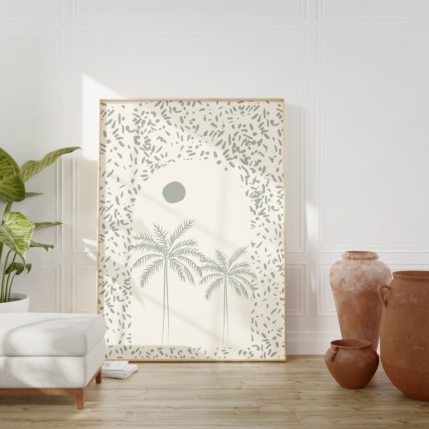 Boho Minimalist Palm Wall Art Print