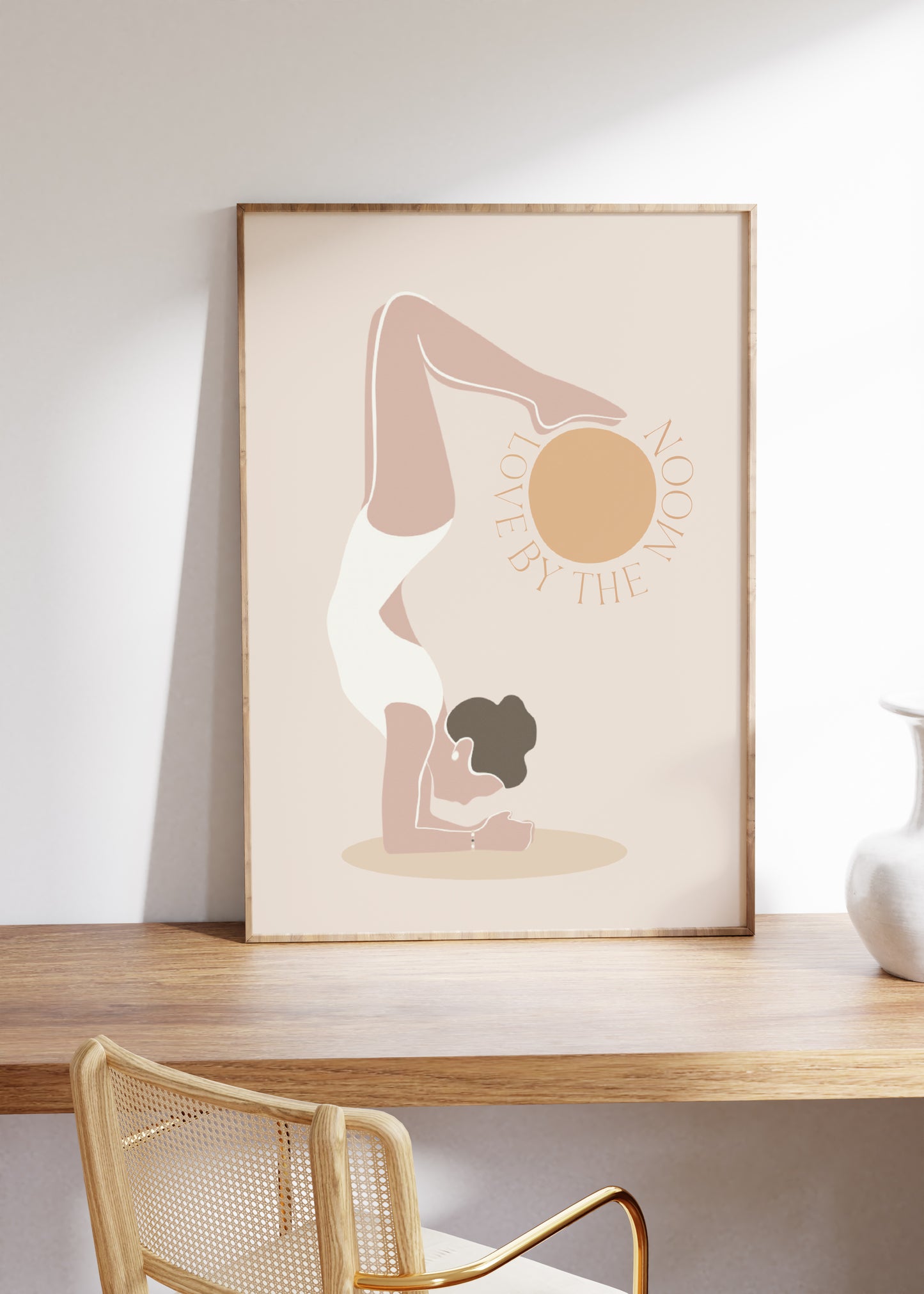 Live By The Sun, Love By The Moon Boho Yoga Art Quote