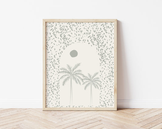 Boho Minimalist Palm Wall Art Print