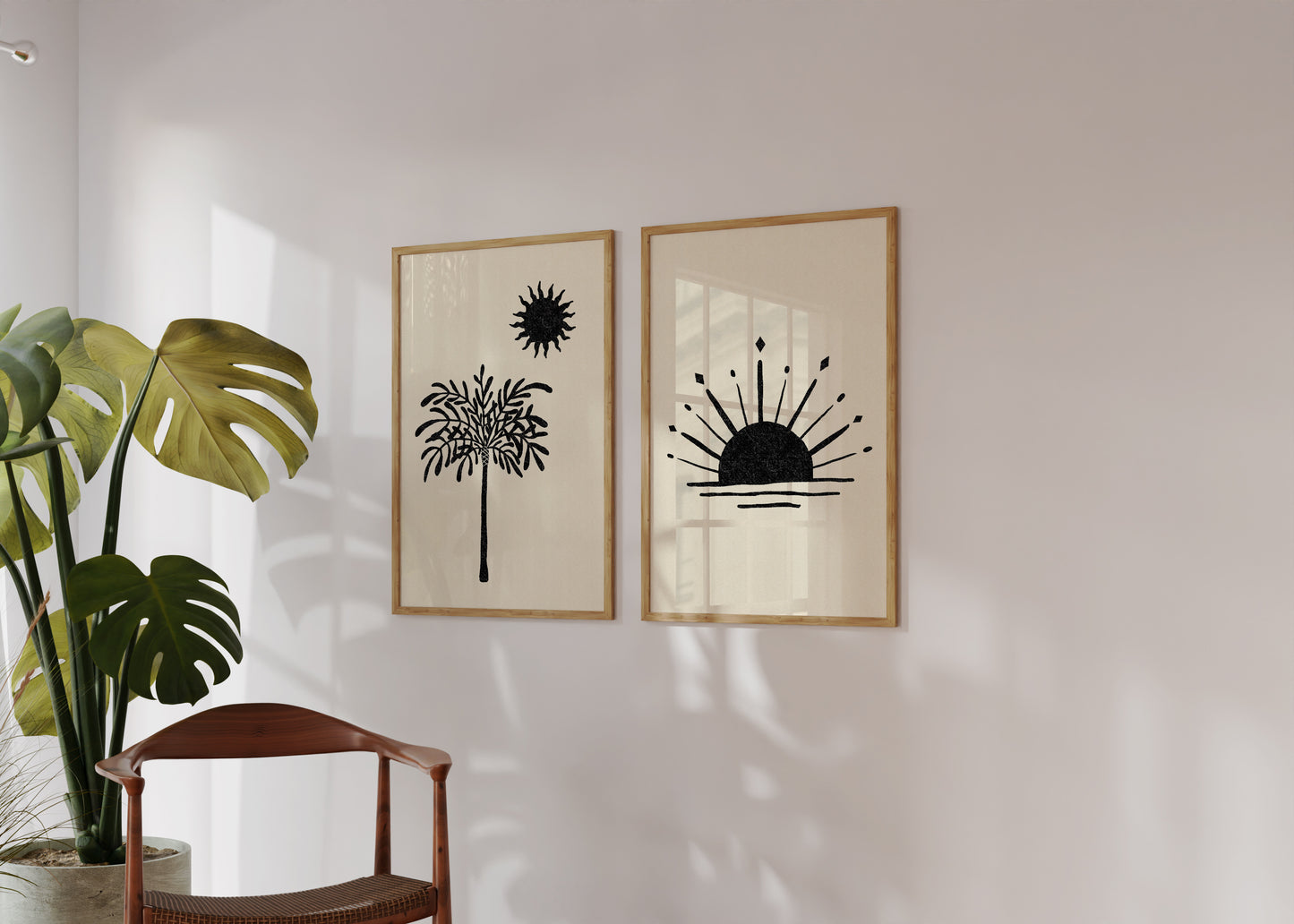 Celestial Vintage Style Palm & Sun Set