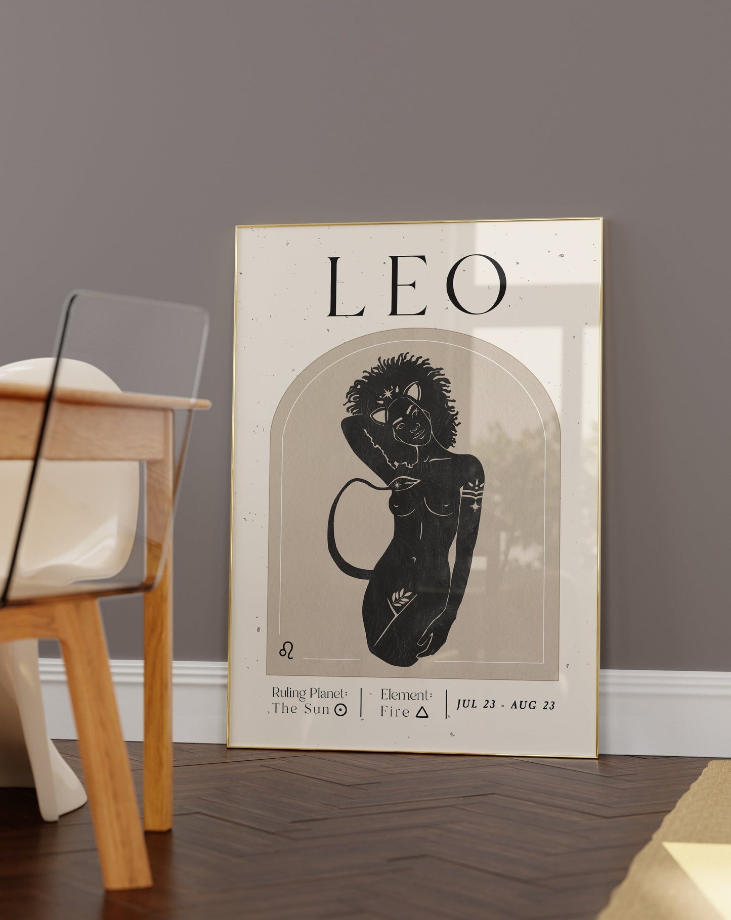 Printable Zodiac Leo Goddess Wall Art Print