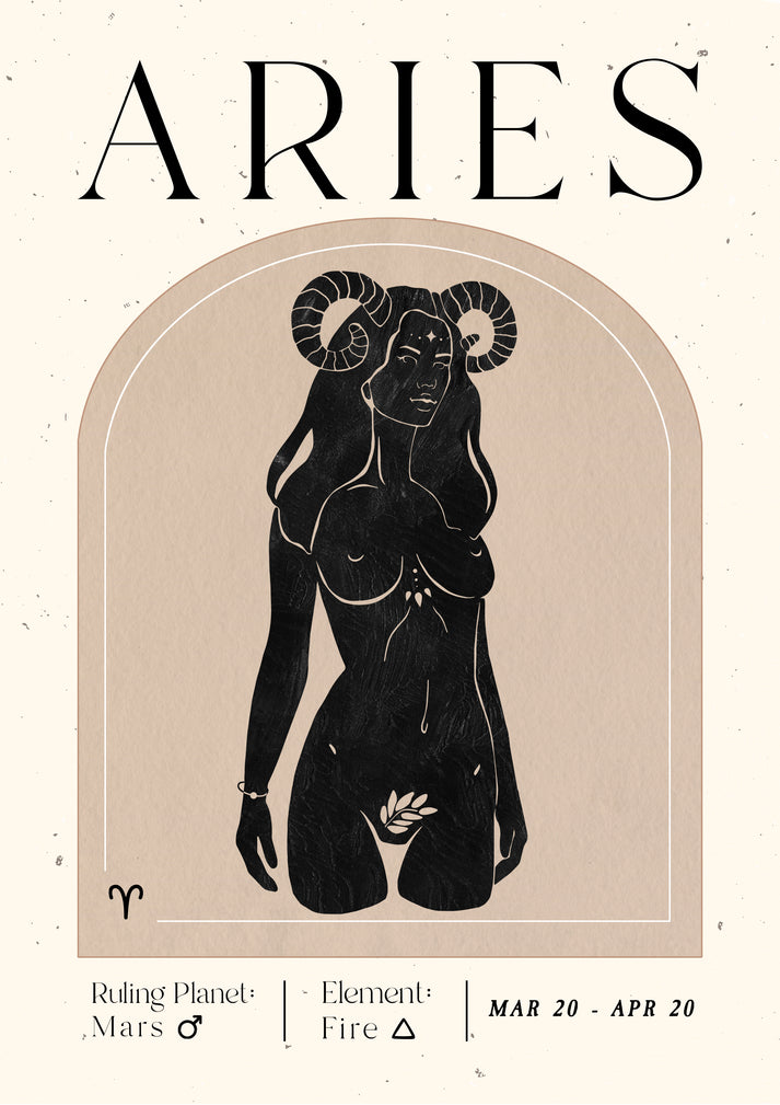 Printable Zodiac Aries Goddess Wall Art Print – Le Luna Studio