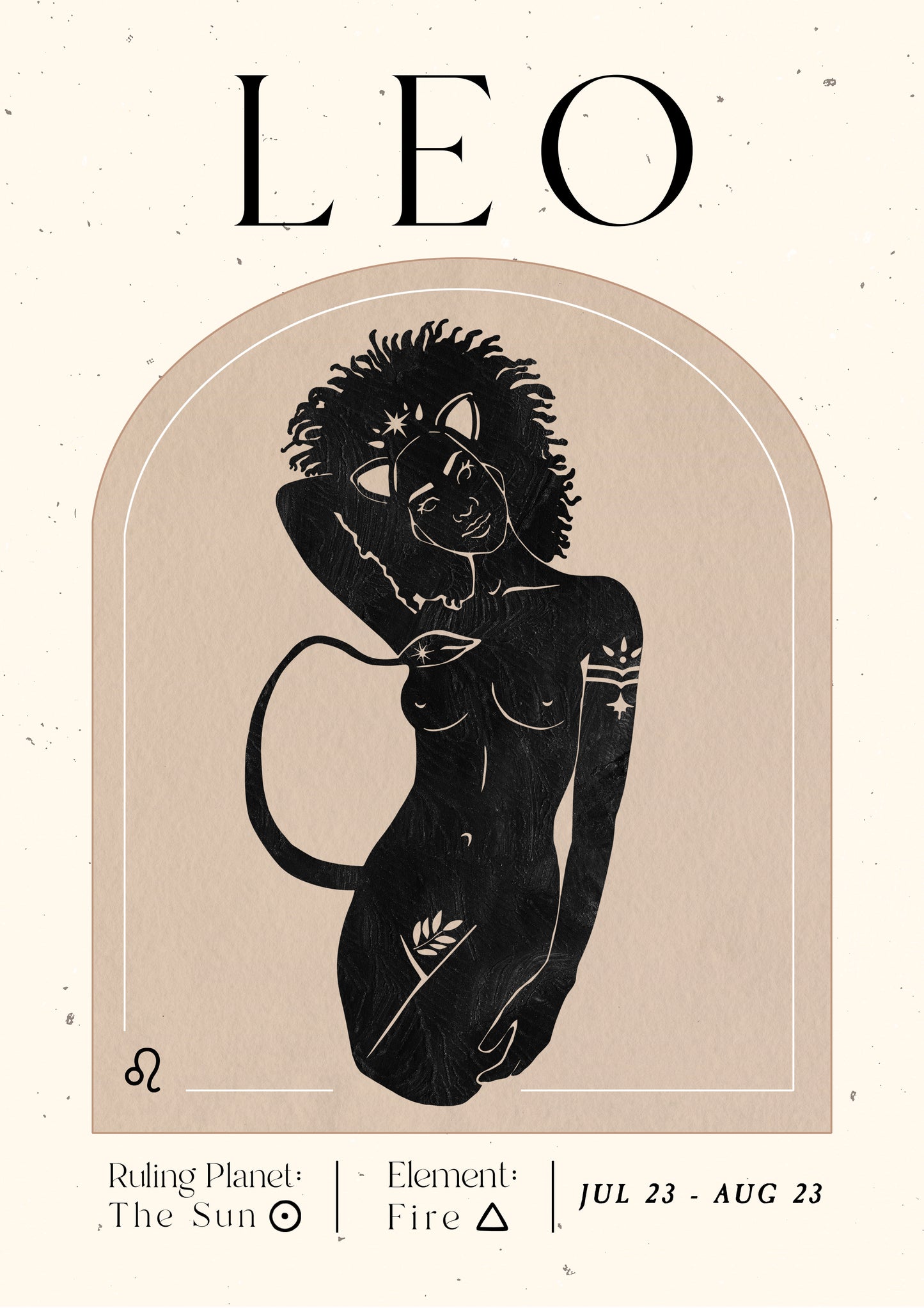 Printable Zodiac Leo Goddess Wall Art Print