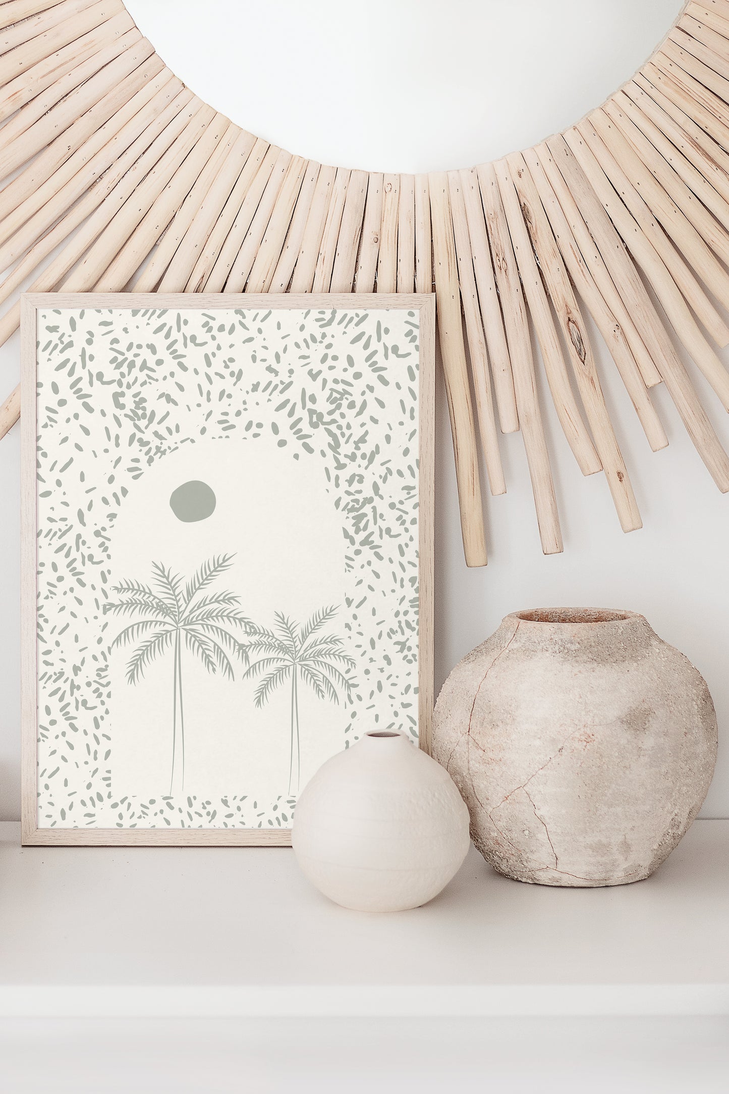 Boho Minimalist Palm Wall Art Print