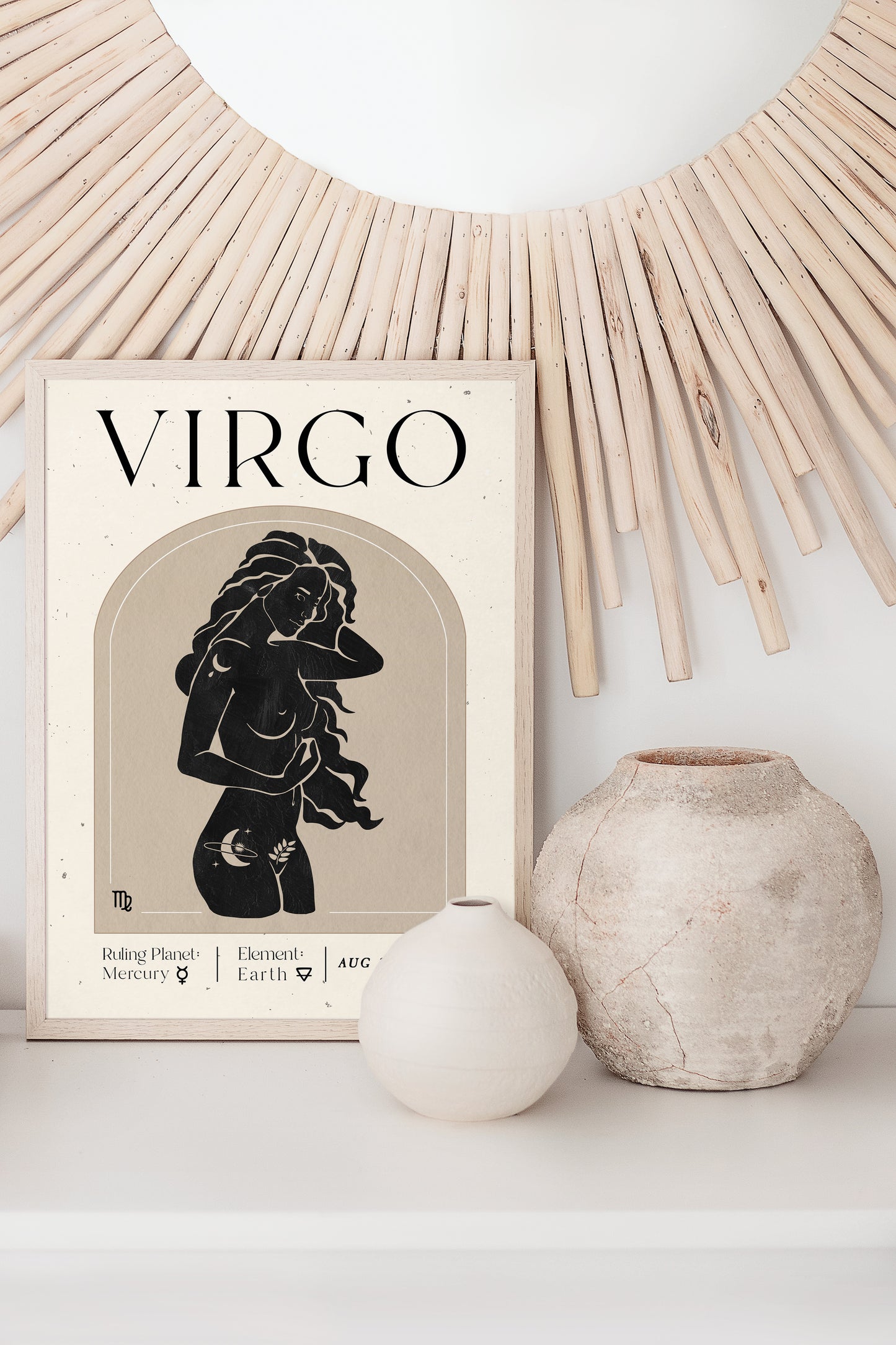 Printable Zodiac Virgo Goddess Wall Art Print