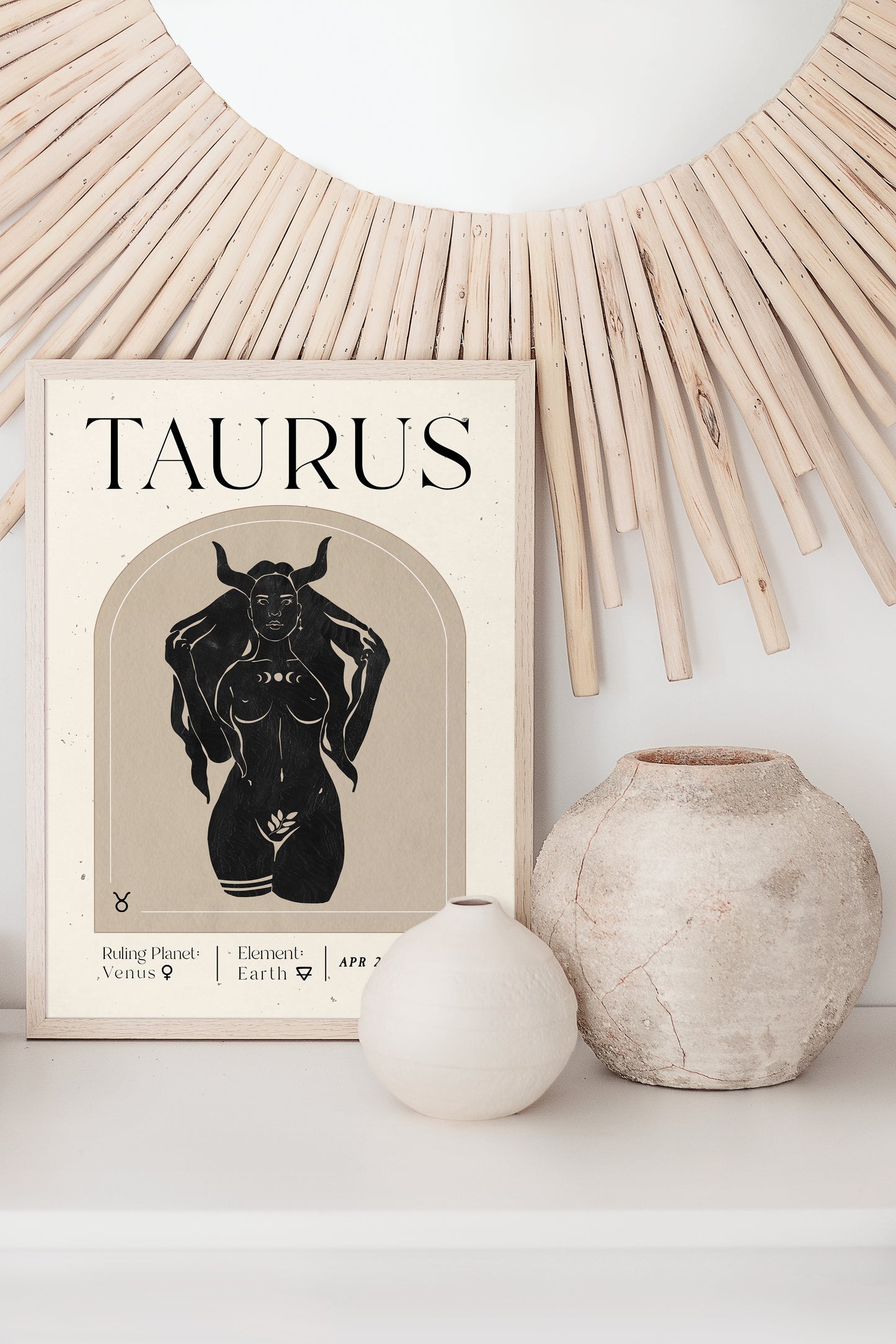 Printable Zodiac Taurus Goddess Wall Art Print
