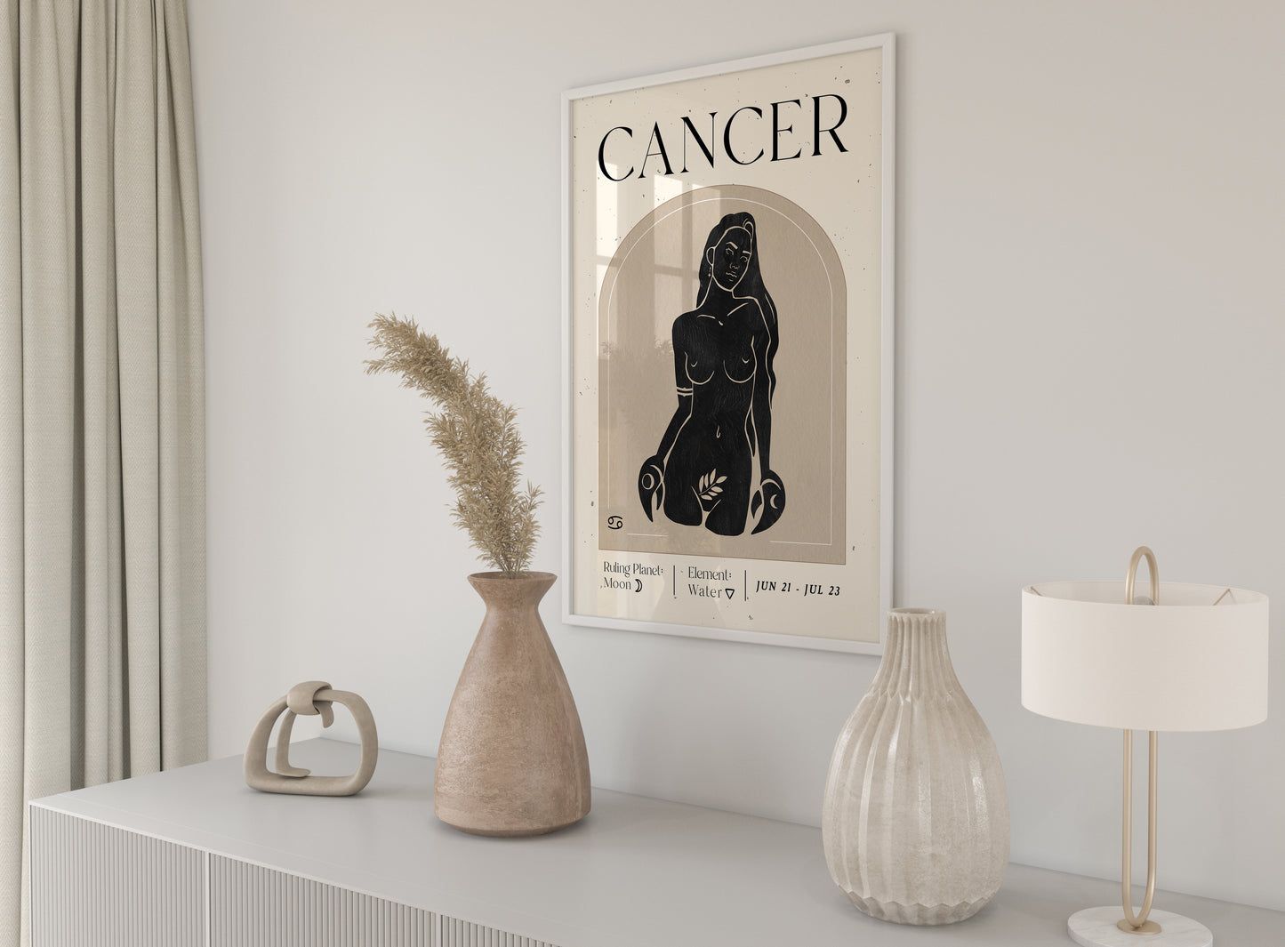 Printable Zodiac Cancer Goddess Wall Art Print