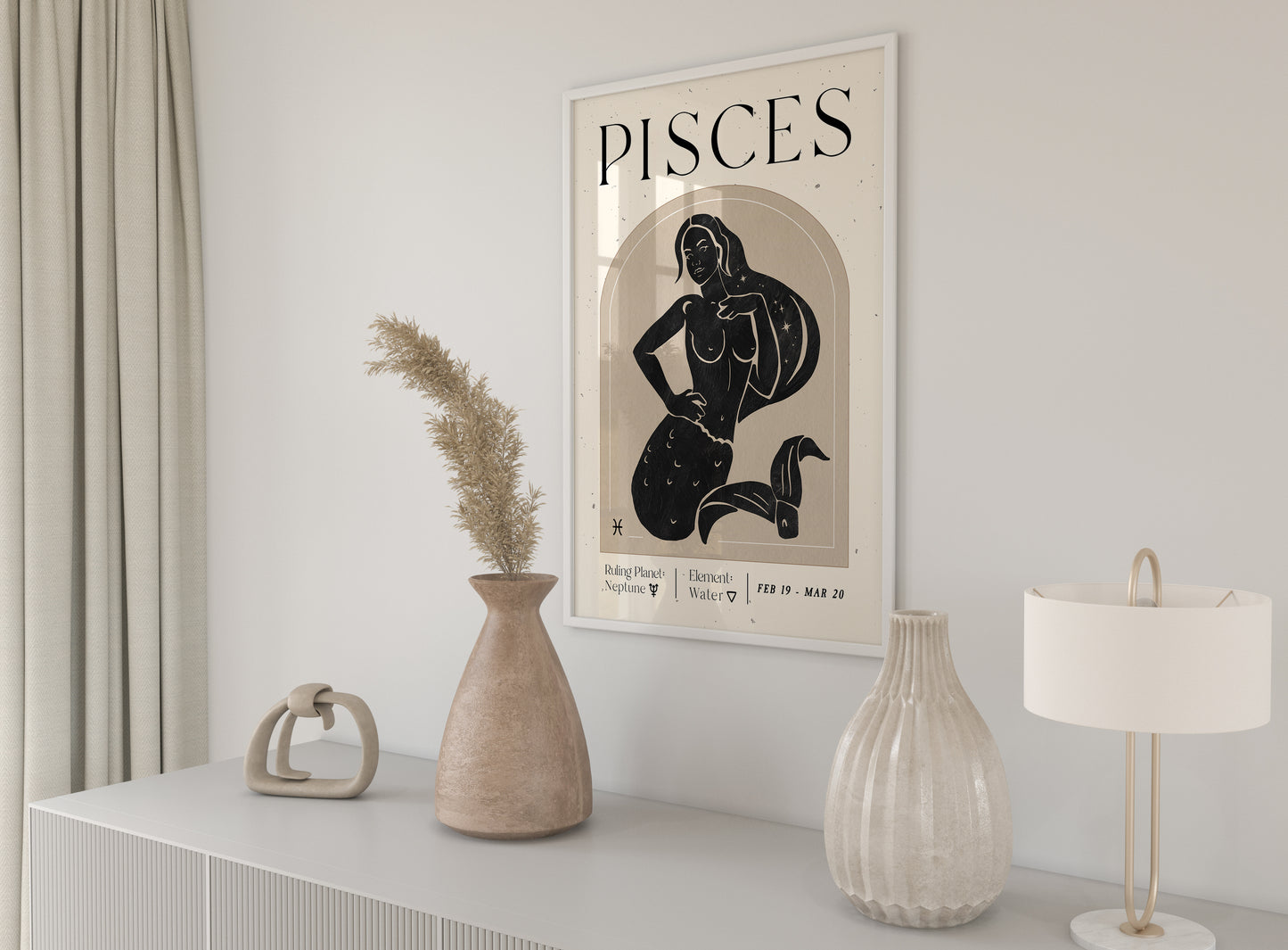 Printable Zodiac Pisces Goddess Wall Art Print