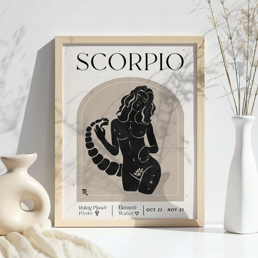 Printable Zodiac Scorpio Goddess Wall Art Print