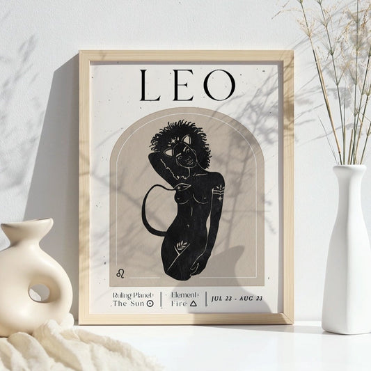 Printable Zodiac Leo Goddess Wall Art Print