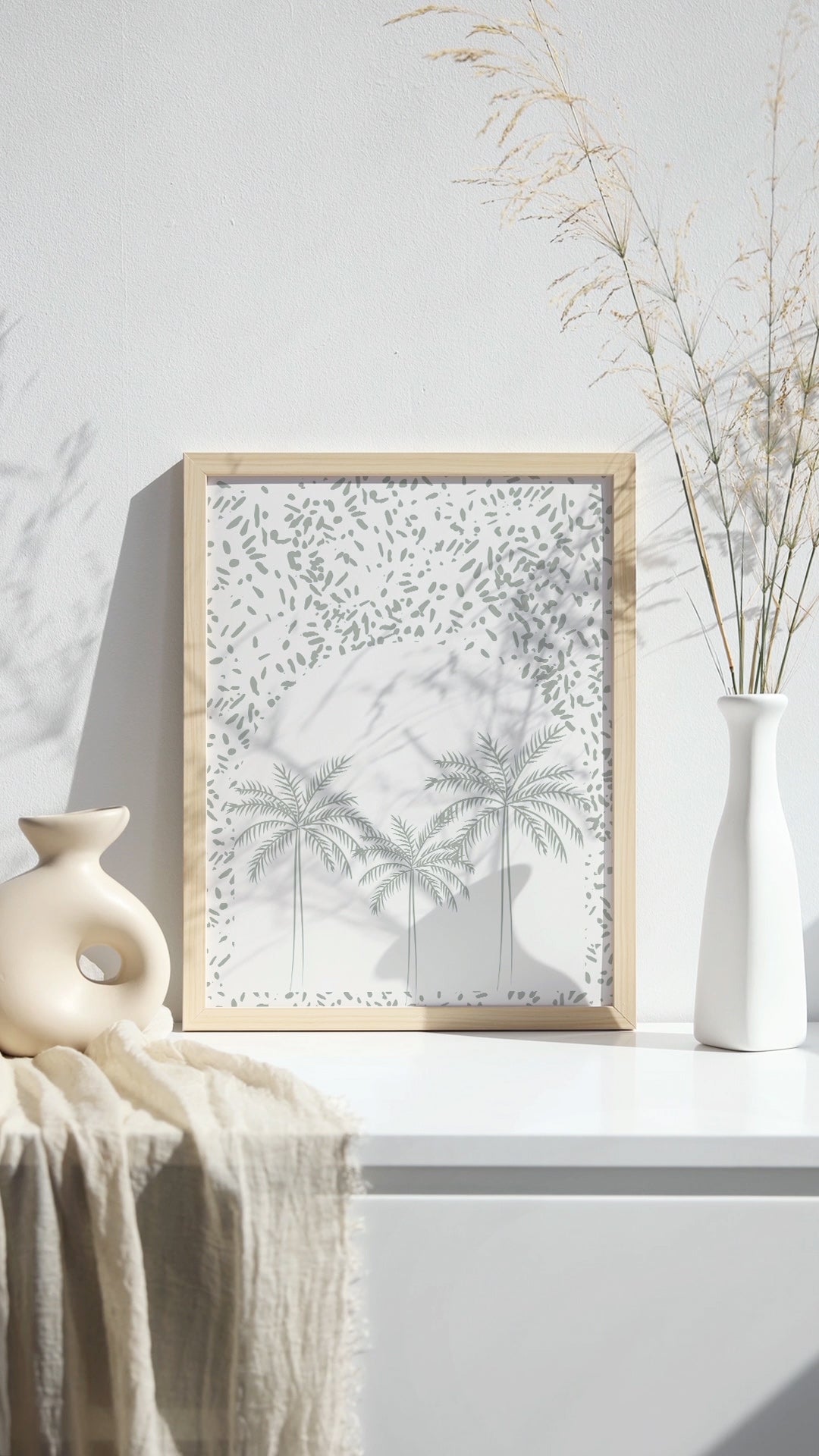 Boho Minimalist Palm Tree Wall Art Print
